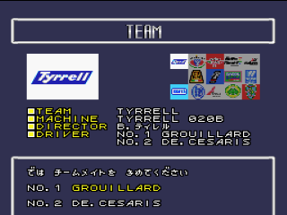 Super F1 Circus Limited title screen for Super Famicom